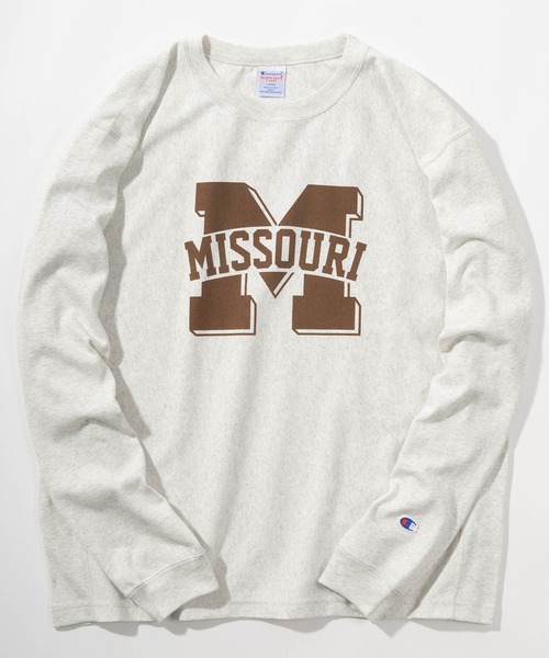 Champion(チャンピオン)の「【Champion/チャンピオン】REVERSE WEAVE カレッジロゴプリント ロングスリーブ Tシャツ/長袖Tシャツ(Tシャツ/カットソー・メンズ・ブラック/グレー/オートミール・M/L/XL)」の3枚目の写真