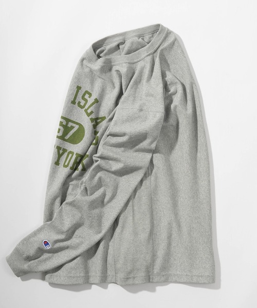Champion(チャンピオン)の「【Champion/チャンピオン】REVERSE WEAVE カレッジロゴプリント ロングスリーブ Tシャツ/長袖Tシャツ(Tシャツ/カットソー・メンズ・ブラック/グレー/オートミール・M/L/XL)」の5枚目の写真