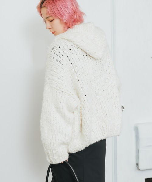 SAYAKADAVIS（サヤカディヴィス）の「SAYAKADAVIS/サヤカデイヴィス Hooded Cardigan カーディガン（カーディガン/ボレロ・レディース・ブルー/アイボリー・S）」の14枚目の写真