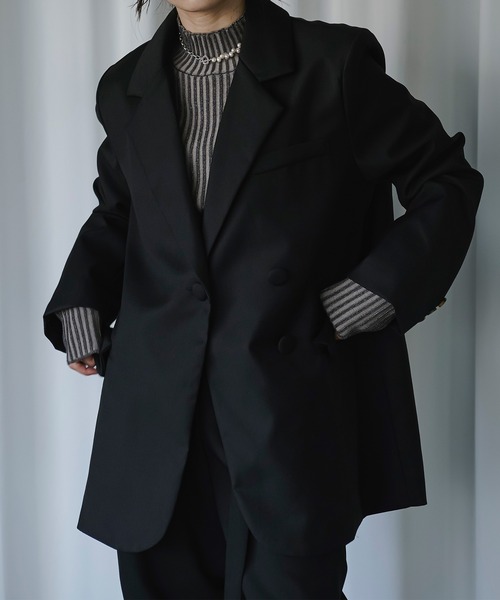 Ezick(エジック)の「バックポケットテーラードジャケット(テーラードジャケット・レディース・ブラック/ダークベージュ・FREE)」の5枚目の写真
