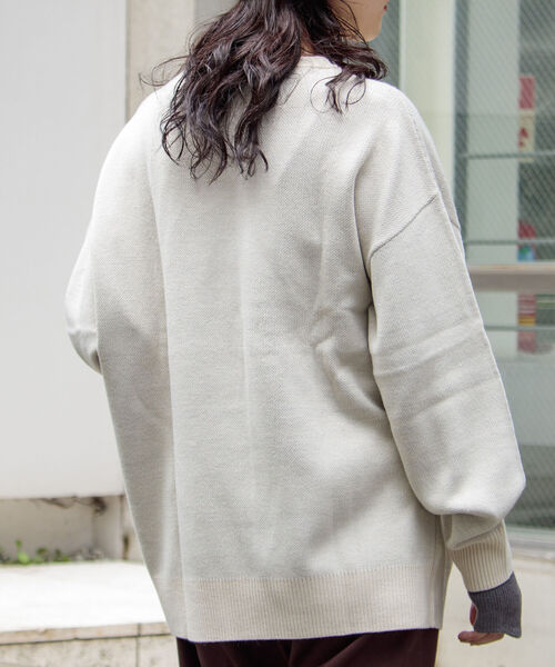 GLOSTER（グロスター）の「【GLOSTER/グロスター】DOG&CAT 犬猫 ジャガードニットプルオーバー（ニット/セーター・メンズ・グレー/アイボリー/ブラック・S/M/L）」の7枚目の写真