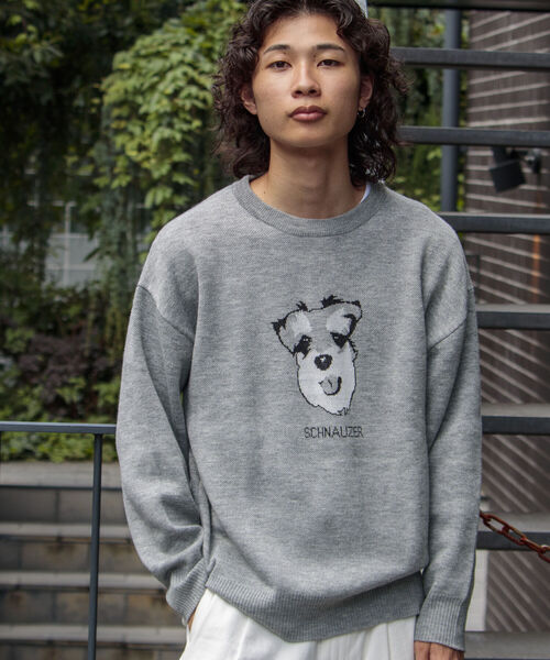 GLOSTER（グロスター）の「【GLOSTER/グロスター】DOG&CAT 犬猫 ジャガードニットプルオーバー（ニット/セーター・メンズ・グレー/アイボリー/ブラック・S/M/L）」の21枚目の写真