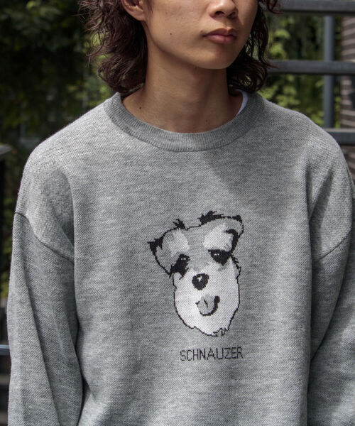 GLOSTER（グロスター）の「【GLOSTER/グロスター】DOG&CAT 犬猫 ジャガードニットプルオーバー（ニット/セーター・メンズ・グレー/アイボリー/ブラック・S/M/L）」の22枚目の写真