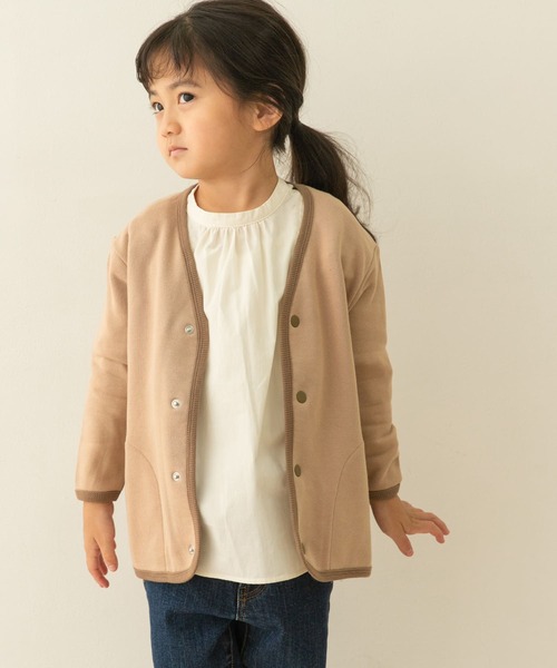 URBAN RESEARCH DOORS（アーバンリサーチドアーズ）の「裏毛Vネックカーディガン(KIDS)（カーディガン/ボレロ・キッズ・チャコールグレー/ベージュ・135/150/105/120）」の4枚目の写真