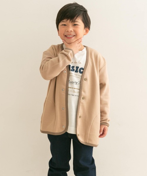 URBAN RESEARCH DOORS（アーバンリサーチドアーズ）の「裏毛Vネックカーディガン(KIDS)（カーディガン/ボレロ・キッズ・チャコールグレー/ベージュ・135/150/105/120）」の5枚目の写真