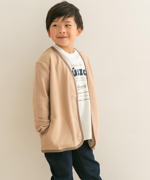 URBAN RESEARCH DOORS（アーバンリサーチドアーズ）の「裏毛Vネックカーディガン(KIDS)（カーディガン/ボレロ・キッズ・チャコールグレー/ベージュ・135/150/105/120）」の6枚目の写真