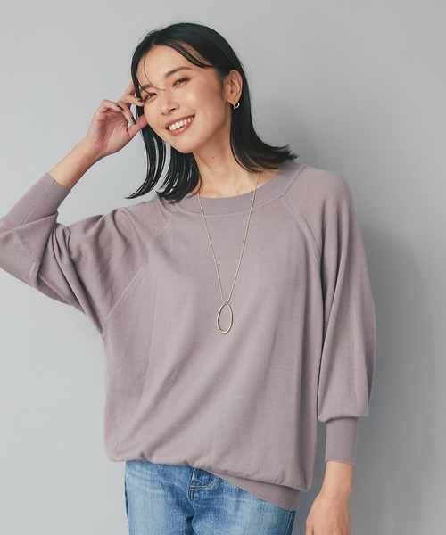 RIVE DROITE(リヴドロワ)の「抜け感のあるラウンドボートネック/カシミヤ混バックコクーンラグランニット(ニット/セーター・レディース・チャコールグレー/グレー系その他/パープル/グリーン系その他・FREE)」の11枚目の写真