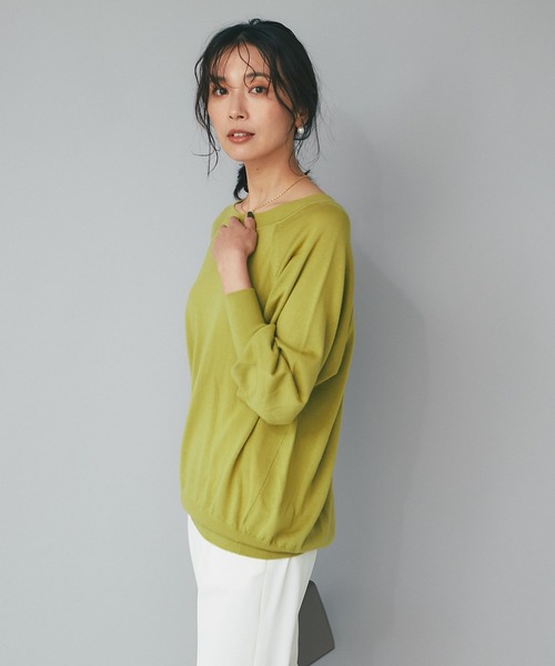 RIVE DROITE(リヴドロワ)の「抜け感のあるラウンドボートネック/カシミヤ混バックコクーンラグランニット(ニット/セーター・レディース・チャコールグレー/グレー系その他/パープル/グリーン系その他・FREE)」の17枚目の写真