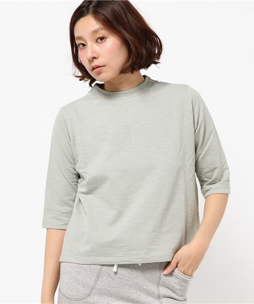 WHO'S WHO gallery（フーズフーギャラリー）の「【SMOOZZYS】スラブ5分袖TEE（Tシャツ/カットソー・レディース・ホワイト/グリーン/グレー/ブラック・FREE）」の13枚目の写真