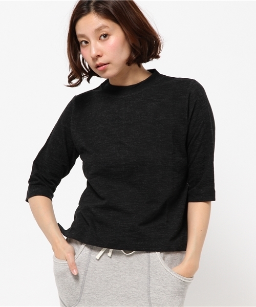 WHO'S WHO gallery（フーズフーギャラリー）の「【SMOOZZYS】スラブ5分袖TEE（Tシャツ/カットソー・レディース・ホワイト/グリーン/グレー/ブラック・FREE）」の3枚目の写真