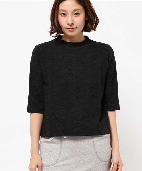 WHO'S WHO gallery（フーズフーギャラリー）の「【SMOOZZYS】スラブ5分袖TEE（Tシャツ/カットソー・レディース・ホワイト/グリーン/グレー/ブラック・FREE）」の5枚目の写真