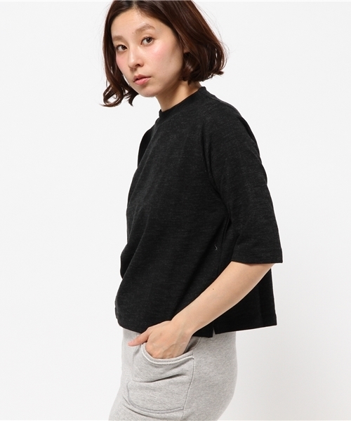 WHO'S WHO gallery（フーズフーギャラリー）の「【SMOOZZYS】スラブ5分袖TEE（Tシャツ/カットソー・レディース・ホワイト/グリーン/グレー/ブラック・FREE）」の6枚目の写真