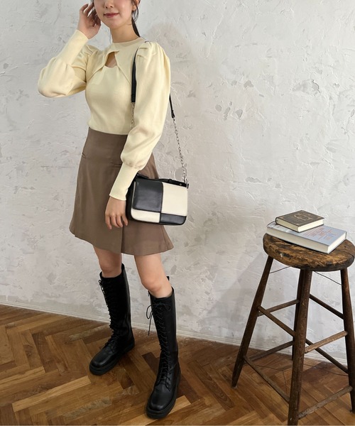 FREE'S MART（フリーズマート）の「【前後2Way】パフスリーブハイネックニット（ニット/セーター・レディース・ピンク/ブラウン/ホワイト・FREE）」の16枚目の写真