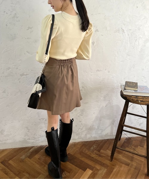 FREE'S MART（フリーズマート）の「【前後2Way】パフスリーブハイネックニット（ニット/セーター・レディース・ピンク/ブラウン/ホワイト・FREE）」の13枚目の写真