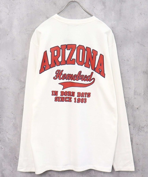 SHISKY（シスキー）の「プリント長袖Tシャツ（Tシャツ/カットソー・メンズ・ブラック系1/ホワイト系1/ブルー/グレー系1/オフホワイト/グレー系/ダークグリーン系/ベージュ/ブラック/ネイビー/ブラウン/ブラック系/ベージュ系/杢グレー/カーキ/ブラック系2/ミント/ホワイト系/ダークグリーン/チャコール・M/L/XL）」の3枚目の写真