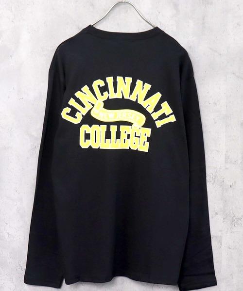 SHISKY（シスキー）の「プリント長袖Tシャツ（Tシャツ/カットソー・メンズ・ブラック系1/ホワイト系1/ブルー/グレー系1/オフホワイト/グレー系/ダークグリーン系/ベージュ/ブラック/ネイビー/ブラウン/ブラック系/ベージュ系/杢グレー/カーキ/ブラック系2/ミント/ホワイト系/ダークグリーン/チャコール・M/L/XL）」の8枚目の写真