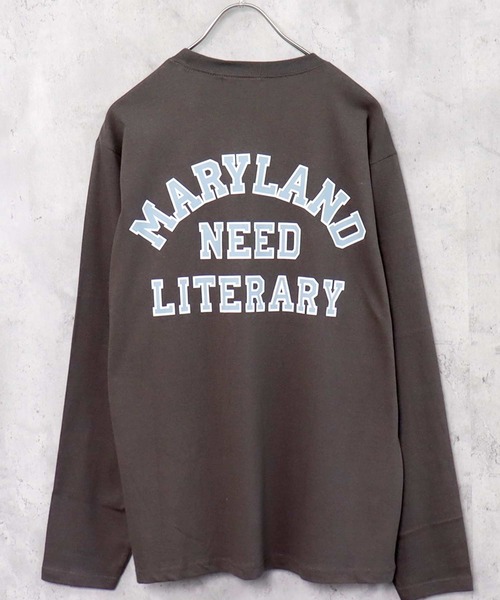 SHISKY（シスキー）の「プリント長袖Tシャツ（Tシャツ/カットソー・メンズ・ブラック系1/ホワイト系1/ブルー/グレー系1/オフホワイト/グレー系/ダークグリーン系/ベージュ/ブラック/ネイビー/ブラウン/ブラック系/ベージュ系/杢グレー/カーキ/ブラック系2/ミント/ホワイト系/ダークグリーン/チャコール・M/L/XL）」の11枚目の写真