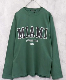 プリント長袖Tシャツ