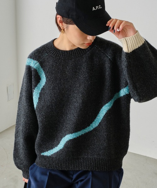forksy.(フォルクシー)の「【forksy.】ニュアンス柄ニットプルオーバー(ニット/セーター・レディース・ブラック/ライトブルー/アイボリー・FREE)」の12枚目の写真