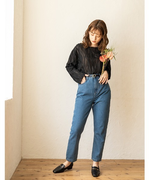 chocomee（チョコミー）の「washer sheer blouse/ワッシャーシアーブラウス（シャツ/ブラウス・レディース・ブラック/ベージュ・FREE）」の10枚目の写真