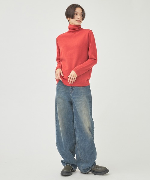 WRAPINKNOT（ラッピンノット）の「【WRAPINKNOT(ラッピンノット)】《STUDIOUS別注》新奇跡のタートルネックニット（ニット/セーター・レディース・ブラック/オフホワイト/オレンジ/ブルー/グリーン・1/0）」の22枚目の写真