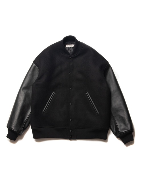 COOTIE PRODUCTIONS（クーティープロダクションズ）の「Wool Melton Error Fit Stadium Jacket（スタジャン・メンズ・ブラック/グレー・SMALL/MEDIUM/LARGE）」の2枚目の写真