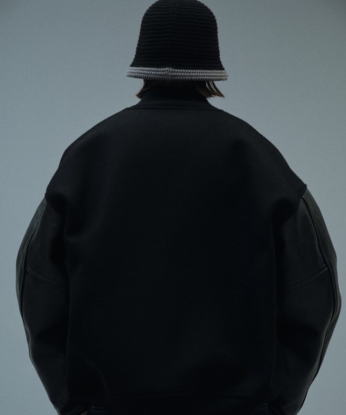 Wool Melton Error Fit Stadium Jacket