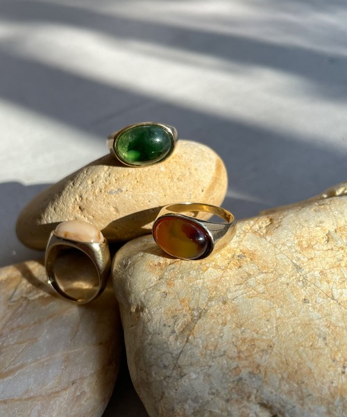 CANAL JEAN（キャナルジーン）の「Pt stoneリング（リング・レディース・アイボリー/グリーン/ブラウン・ONE SIZE）」の6枚目の写真