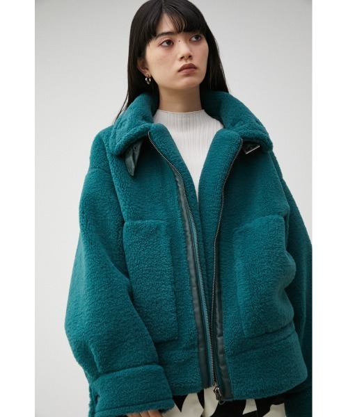 AZUL by moussy（アズールバイマウジー）の「ZIP UP BOA COAT/ジップアップボアコート（その他アウター・レディース・ダークブルー/アイボリー/ブラック・MEDIUM/SMALL）」の16枚目の写真