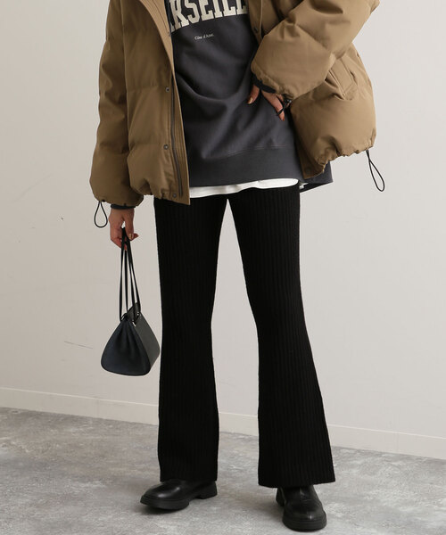 SLOBE IENA(スローブイエナ)の「エアリーリブニットパンツ(その他パンツ・レディース・ブラック/チャコールグレー・36/38)」の10枚目の写真