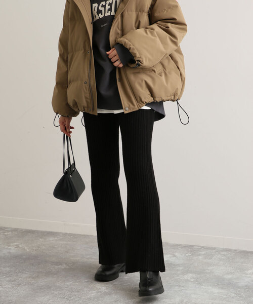 SLOBE IENA(スローブイエナ)の「エアリーリブニットパンツ(その他パンツ・レディース・ブラック/チャコールグレー・36/38)」の11枚目の写真