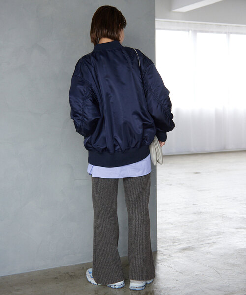 SLOBE IENA(スローブイエナ)の「エアリーリブニットパンツ(その他パンツ・レディース・ブラック/チャコールグレー・36/38)」の19枚目の写真