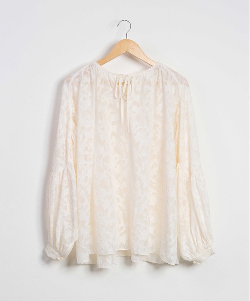 KOH.style（コースタイル）の「カットジャカード2WAYブラウス（シャツ/ブラウス・レディース・ベージュ/オフホワイト/ブラック・FREE）」の3枚目の写真