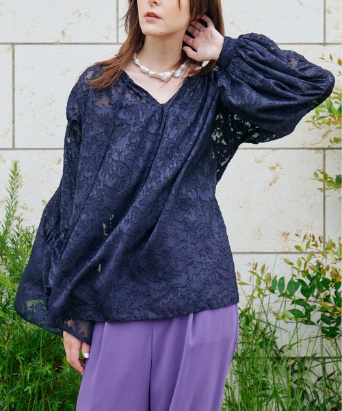 KOH.style（コースタイル）の「カットジャカード2WAYブラウス（シャツ/ブラウス・レディース・ベージュ/オフホワイト/ブラック・FREE）」の12枚目の写真