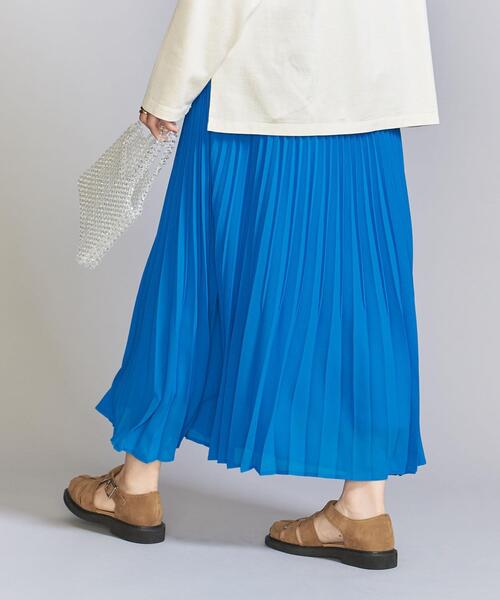 BEAUTY&YOUTH UNITED ARROWS（ビューティーアンドユースユナイテッドアローズ）の「【WEB限定】シフォンジョーゼット プリーツスカート -ウォッシャブル-（スカート・レディース・イエロー/コバルトブルー/ライトグレー/ブラック・FREE）」の10枚目の写真