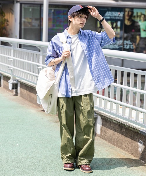 RAGEBLUE(レイジブルー)の「ウェザークロス/ワイドストレート/タックカーゴパンツ(カーゴパンツ・メンズ・ブラック/ホワイト/ネイビー/カーキ・MEDIUM/LARGE)」の12枚目の写真