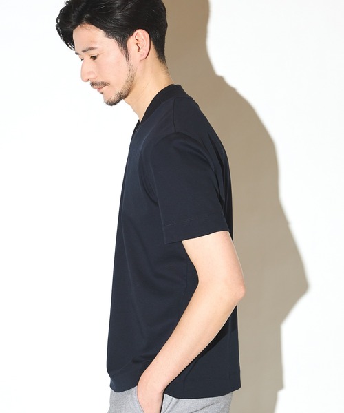 UNION STATION（ユニオンステーション）の「シルケットスムースVネックテーラーTシャツ（Tシャツ/カットソー・メンズ・ブラック/ホワイト/ネイビー・LL/L/M）」の4枚目の写真