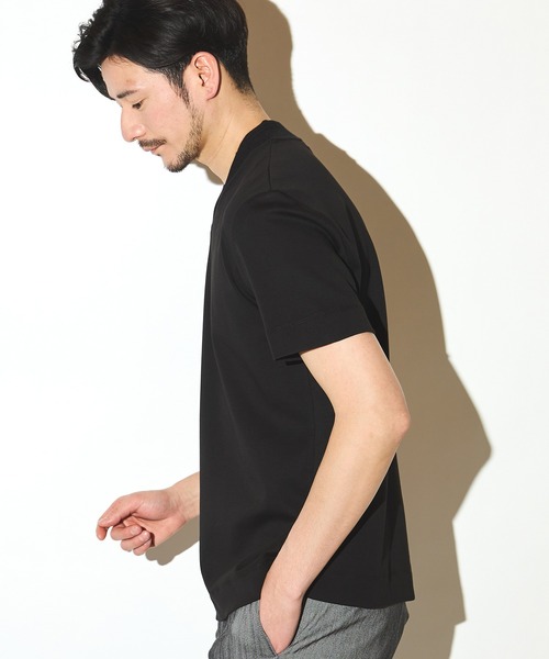 UNION STATION（ユニオンステーション）の「シルケットスムースVネックテーラーTシャツ（Tシャツ/カットソー・メンズ・ブラック/ホワイト/ネイビー・LL/L/M）」の7枚目の写真