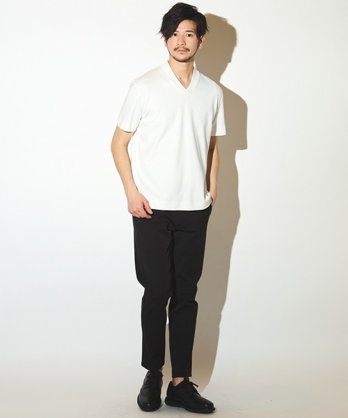 UNION STATION（ユニオンステーション）の「シルケットスムースVネックテーラーTシャツ（Tシャツ/カットソー・メンズ・ブラック/ホワイト/ネイビー・LL/L/M）」の18枚目の写真