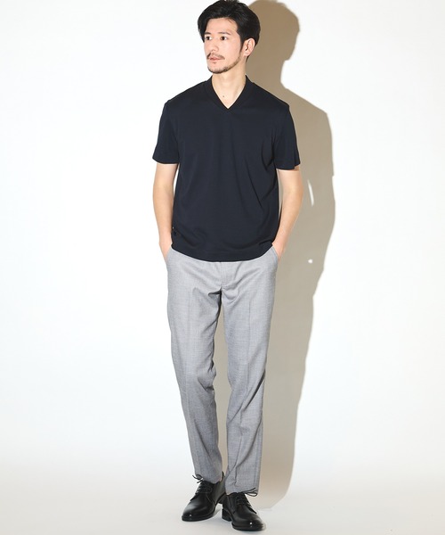 UNION STATION（ユニオンステーション）の「シルケットスムースVネックテーラーTシャツ（Tシャツ/カットソー・メンズ・ブラック/ホワイト/ネイビー・LL/L/M）」の19枚目の写真