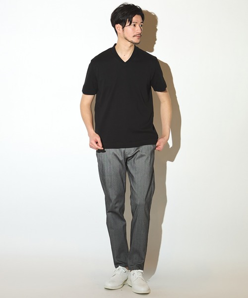 UNION STATION（ユニオンステーション）の「シルケットスムースVネックテーラーTシャツ（Tシャツ/カットソー・メンズ・ブラック/ホワイト/ネイビー・LL/L/M）」の20枚目の写真