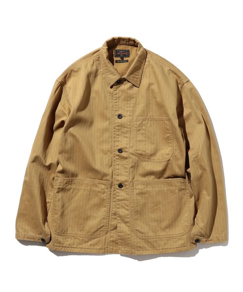 BEAMS PLUS(ビームスプラス)の「BEAMS PLUS / スーピマコットン ヘリンボーン ミリタリー チョア ジャケット(ミリタリージャケット・メンズ・オリーブ/カーキ/ブルー/インディゴブルー・M/L/S/X-LARGE)」の11枚目の写真