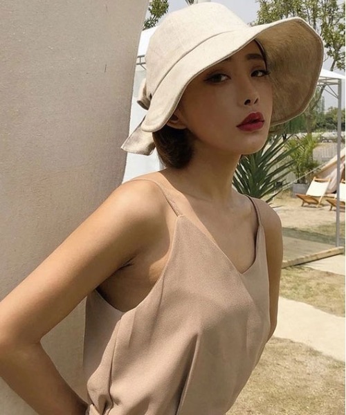 Port(ポート)の「後ろリボン デザイン バケットハット / サマーハット #_(ハット・レディース・ベージュ/アイボリー/ブラック・FREE)」の3枚目の写真
