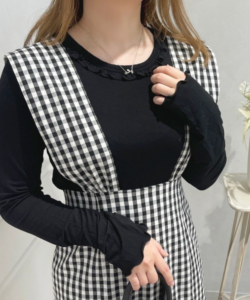 apres jour(アプレジュール)の「フリルメローカットインナー【ZOZOTOWN限定アイテム】(Tシャツ/カットソー・レディース・ブラック/オフホワイト/ライトグレー・X-LARGE/フリー)」の3枚目の写真
