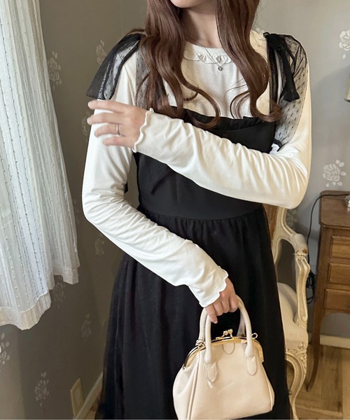 apres jour(アプレジュール)の「フリルメローカットインナー【ZOZOTOWN限定アイテム】(Tシャツ/カットソー・レディース・ブラック/オフホワイト/ライトグレー・X-LARGE/フリー)」の6枚目の写真