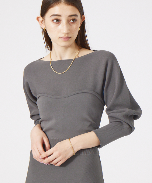 Rouge vif(ルージュヴィフ)の「ホールガーメントビスチェ(ニット/セーター・レディース・ブラック/グレー・フリー)」の2枚目の写真