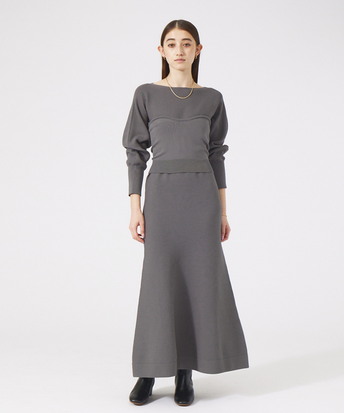 Rouge vif(ルージュヴィフ)の「ホールガーメントビスチェ(ニット/セーター・レディース・ブラック/グレー・フリー)」の4枚目の写真