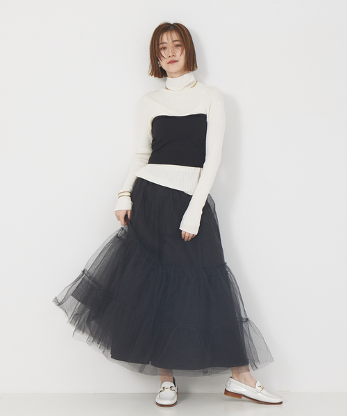 Rouge vif(ルージュヴィフ)の「ホールガーメントビスチェ(ニット/セーター・レディース・ブラック/グレー・フリー)」の9枚目の写真