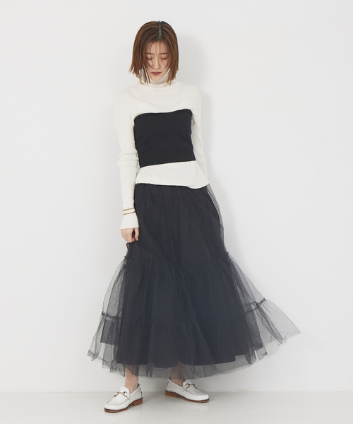 Rouge vif(ルージュヴィフ)の「ホールガーメントビスチェ(ニット/セーター・レディース・ブラック/グレー・フリー)」の13枚目の写真