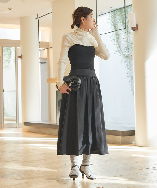 Rouge vif(ルージュヴィフ)の「ホールガーメントビスチェ(ニット/セーター・レディース・ブラック/グレー・フリー)」の5枚目の写真